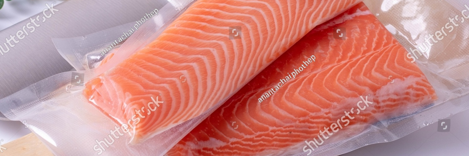 stock photo salmon seal vacuum white background 2248131889
